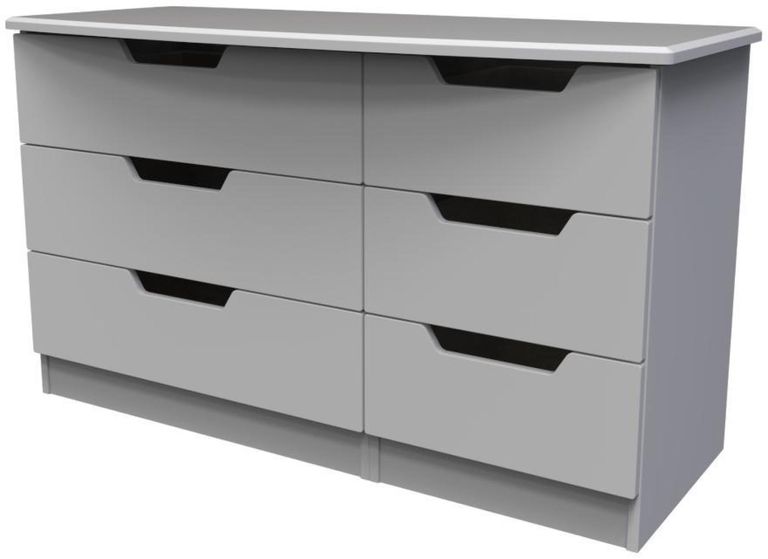 Bella Grey 6 Drawer Midi Dresser