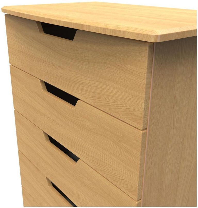 Bella Oak Effect 5 Drawer Chest