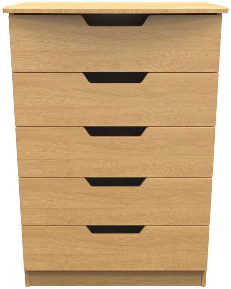Bella Oak Effect 5 Drawer Chest