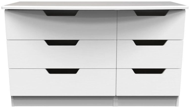Bella White 6 Drawer Midi Dresser