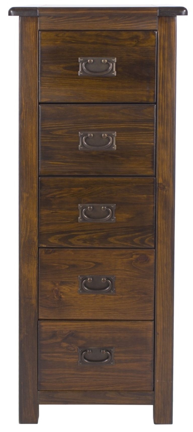 Boston Dark Wood 5 Drawer Tall Chest