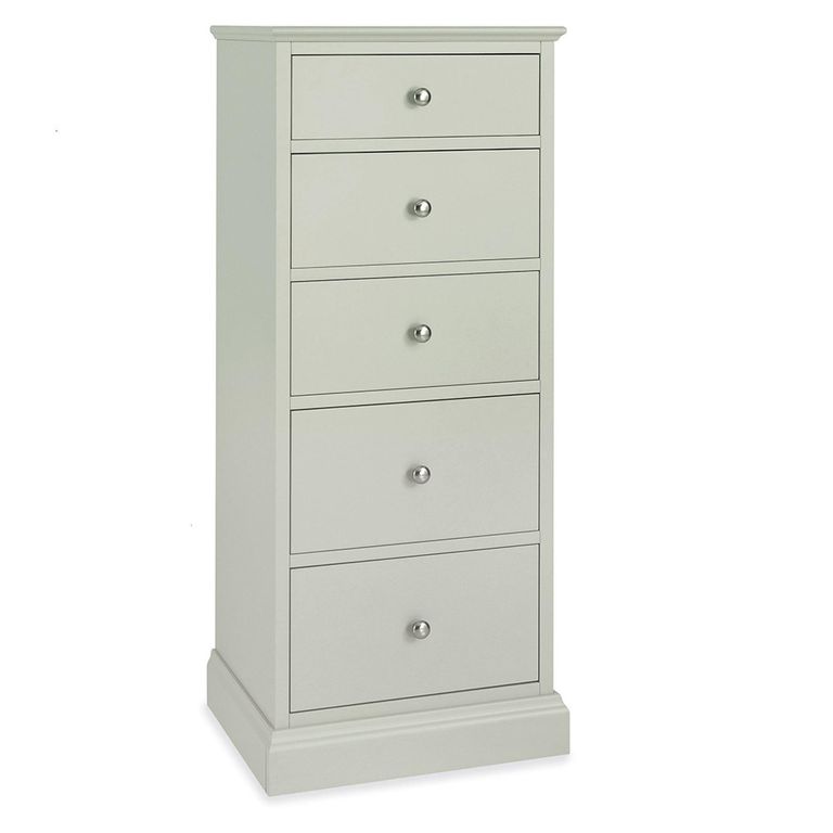 Ashby Soft Grey Tall Chest - 5 Drawer