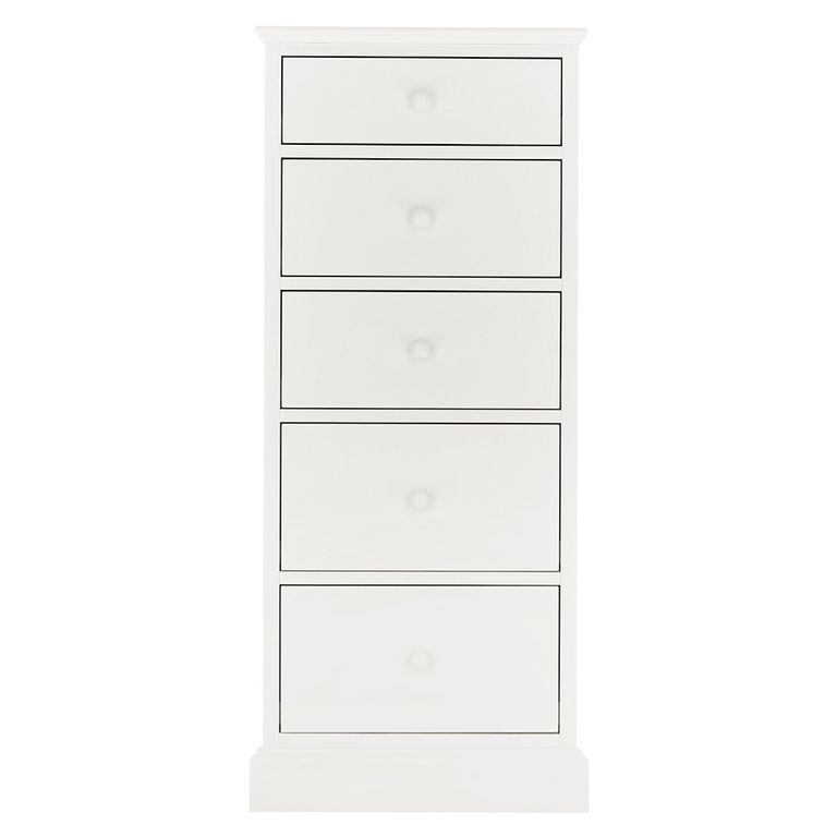Ashby White Tall Chest - 5 Drawer