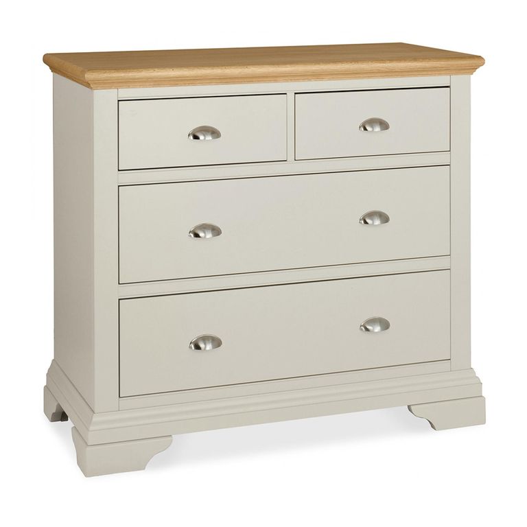 Hampstead Soft Grey & Pale Oak Chest - 2+2 Drawer