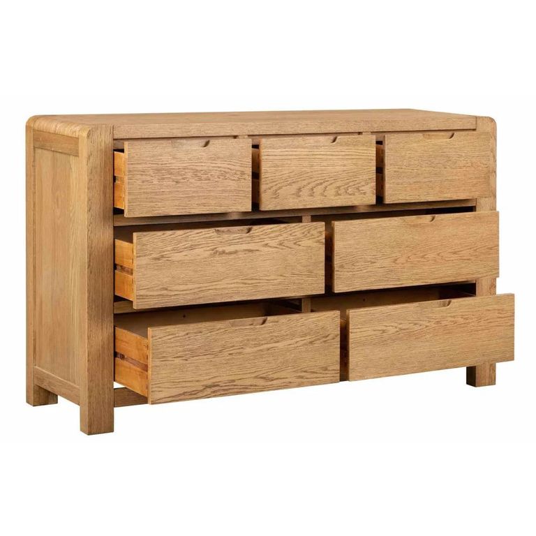 Bergen Wide Chest - 4+3 Drawer - Oak