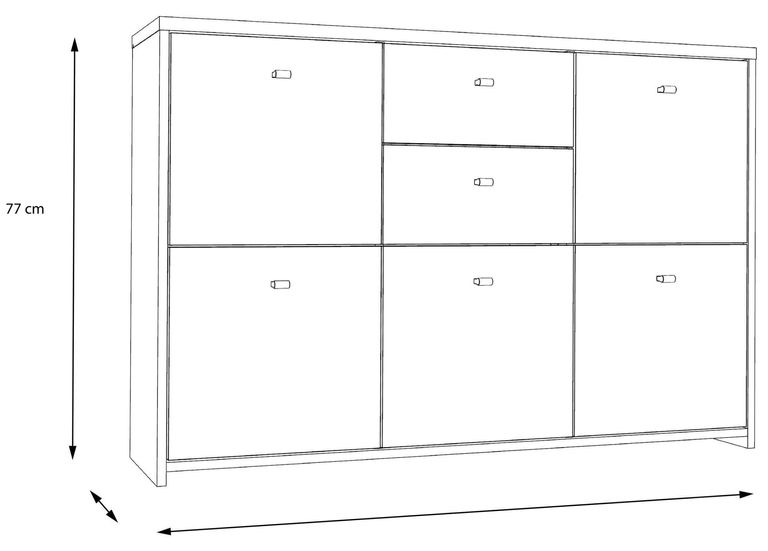 Best Grey Concrete Effect and Vintage Wood  2 Drawer 5 Door Wide Chest