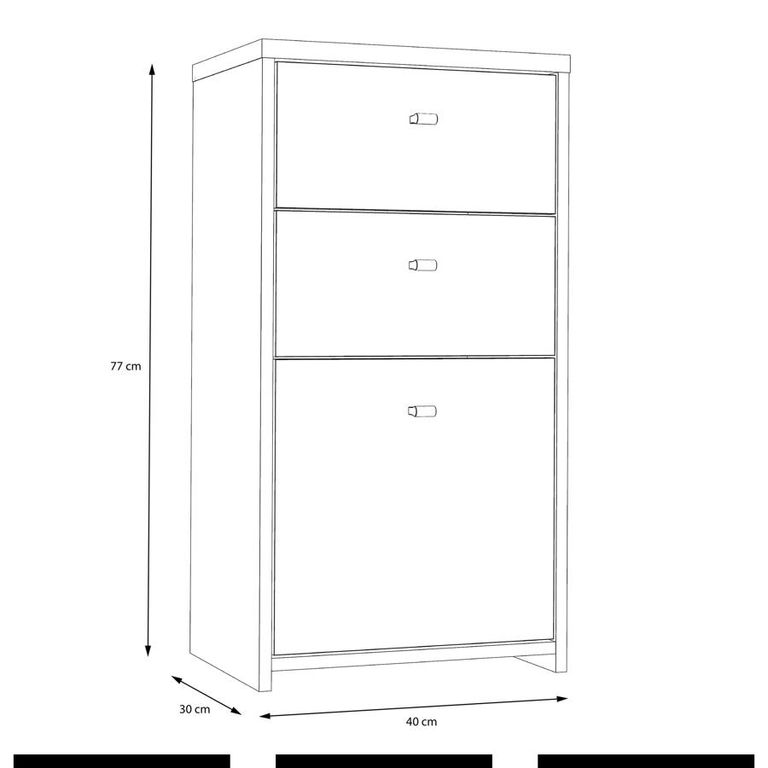 Best Oak and White 2 Drawer 1 Door Cabinet