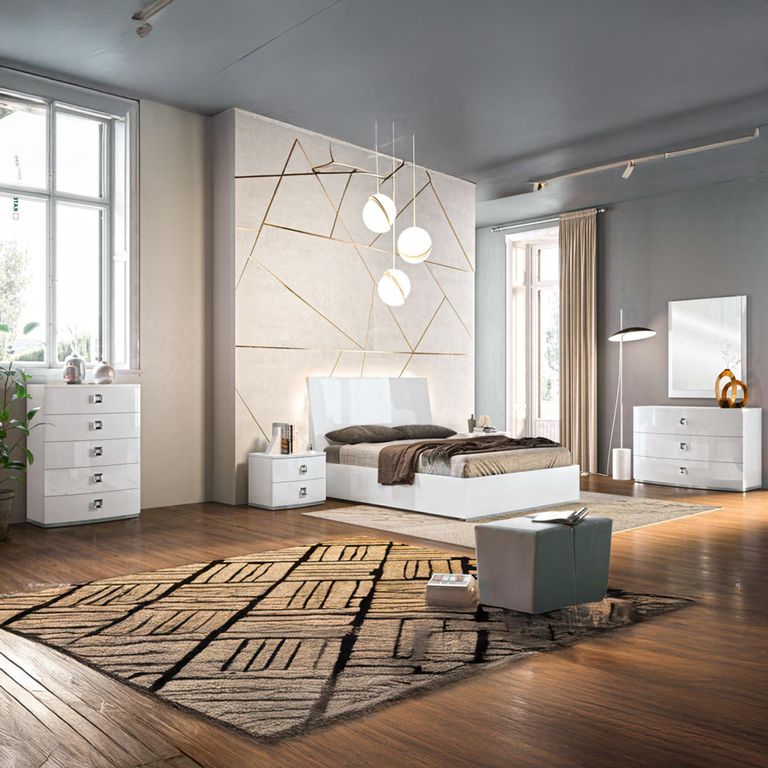 Betty White Gloss 5 Drawer Chest - Bow Front