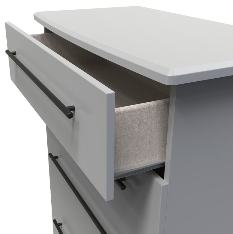 Beverley Grey 4 Drawer Deep Chest