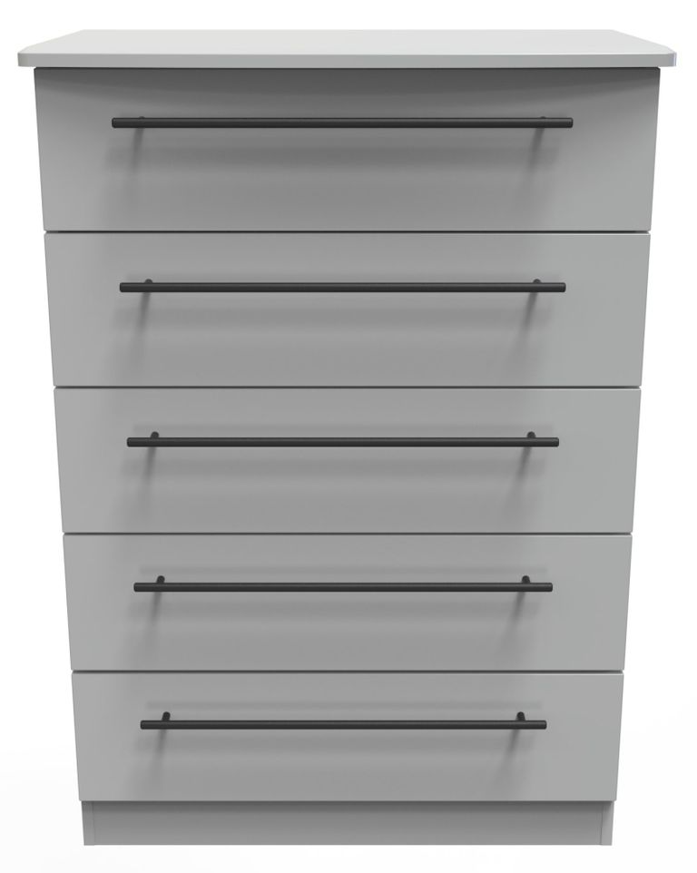 Beverley Grey 5 Drawer Chest
