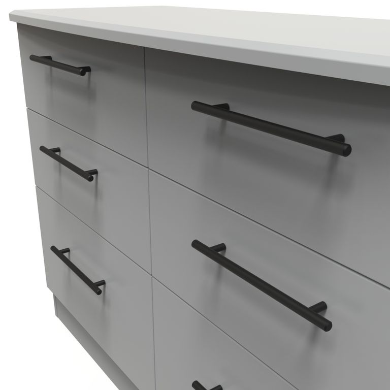 Beverley Grey 6 Drawer Midi Chest