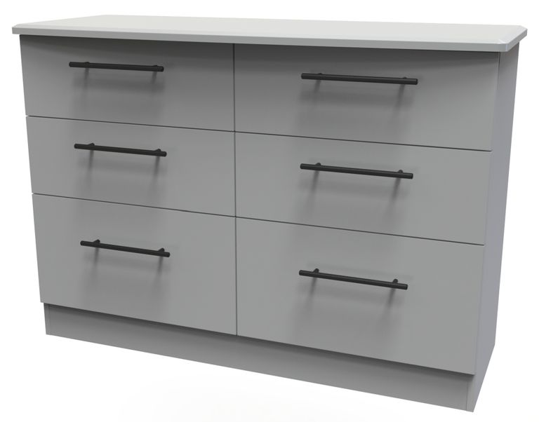 Beverley Grey 6 Drawer Midi Chest