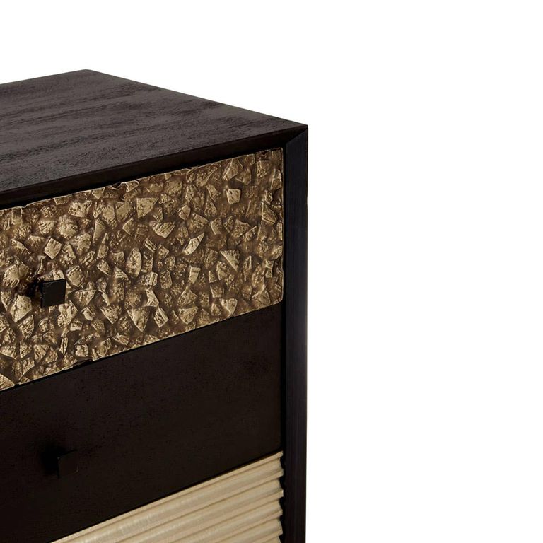 Boho Chest - 5 Drawer - Narrow - Black Mango Wood