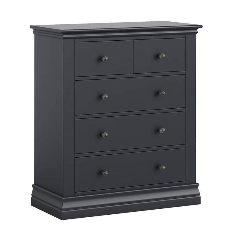 Bordeaux Chest - 2+3 Drawer - Charcoal