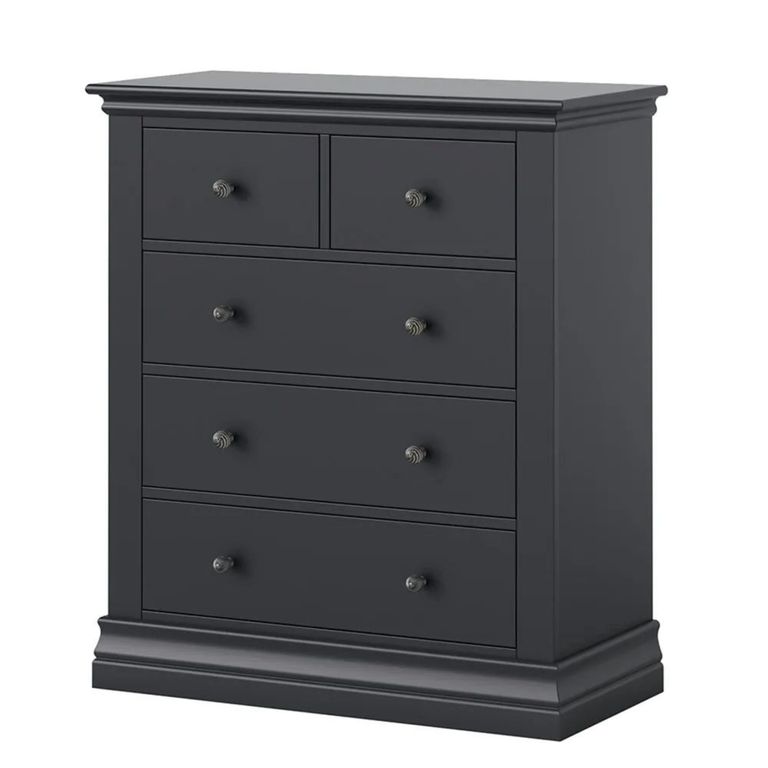 Bordeaux Chest - 2+3 Drawer - Charcoal
