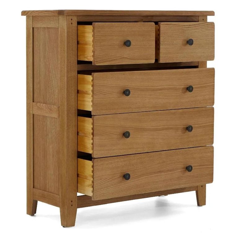 Burford Chest - 2+3 Drawer - Oak