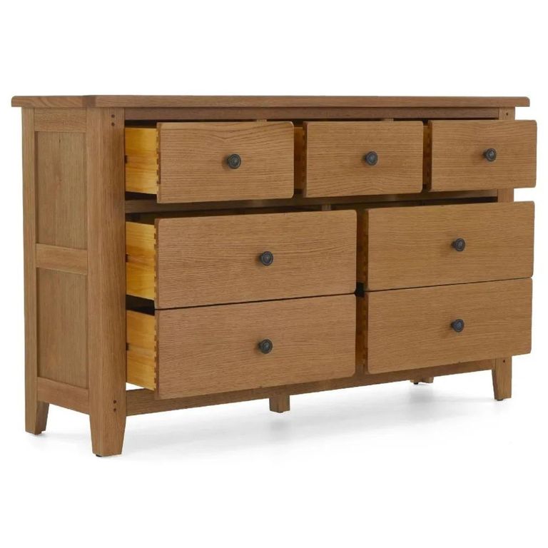 Burford Wide Chest - 3+4 Drawer - Oak