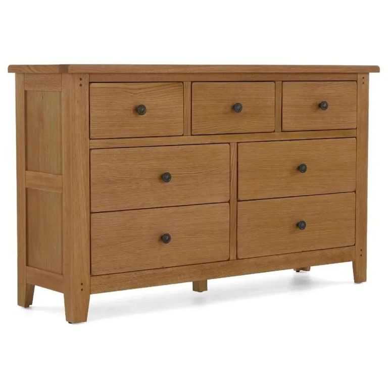 Burford Wide Chest - 3+4 Drawer - Oak