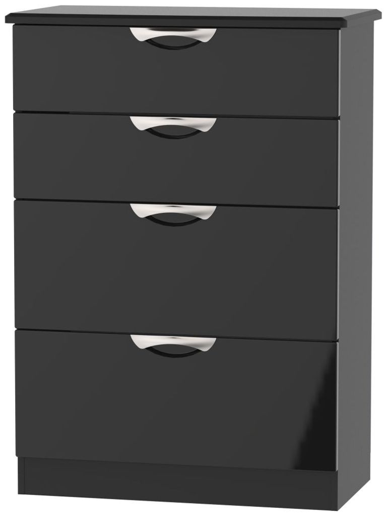 Camden Black Gloss 4 Drawer Deep Chest