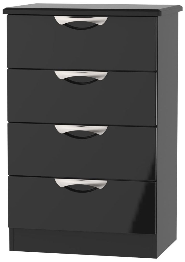 Camden Black Gloss 4 Drawer Midi Chest