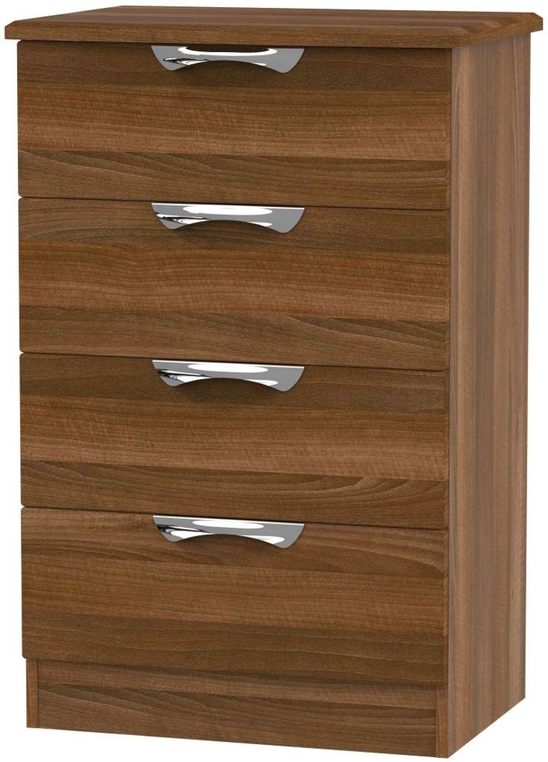 Camden Walnut Effect 4 Drawer Midi Chest