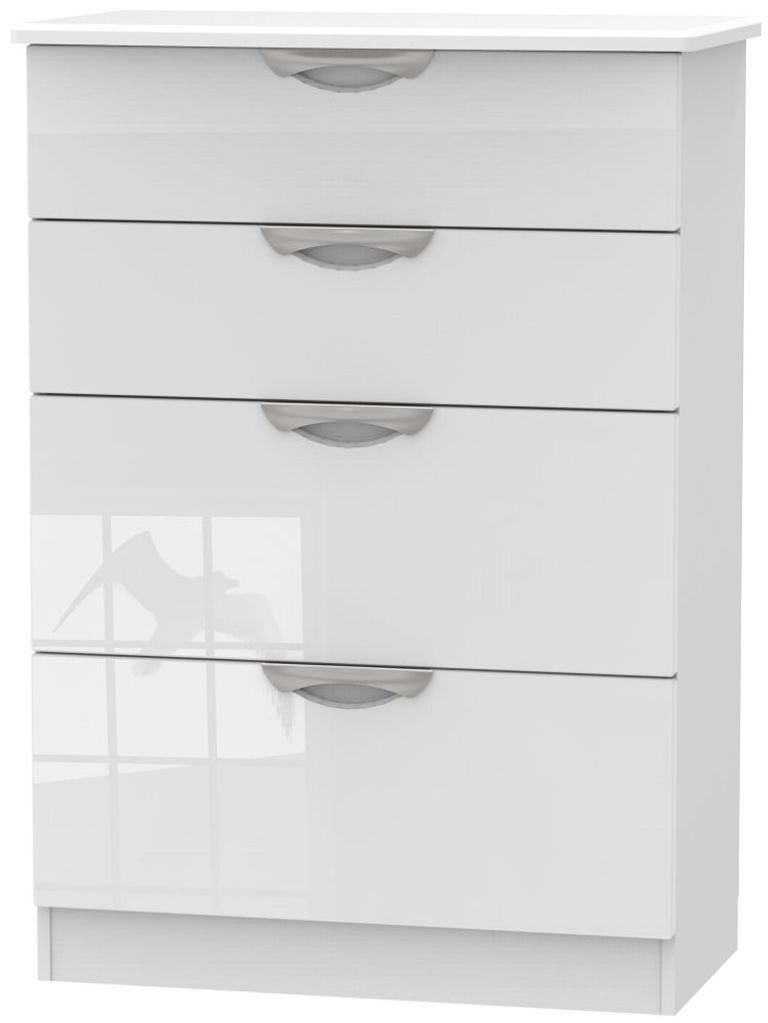 Camden White Gloss 4 Drawer Deep Chest