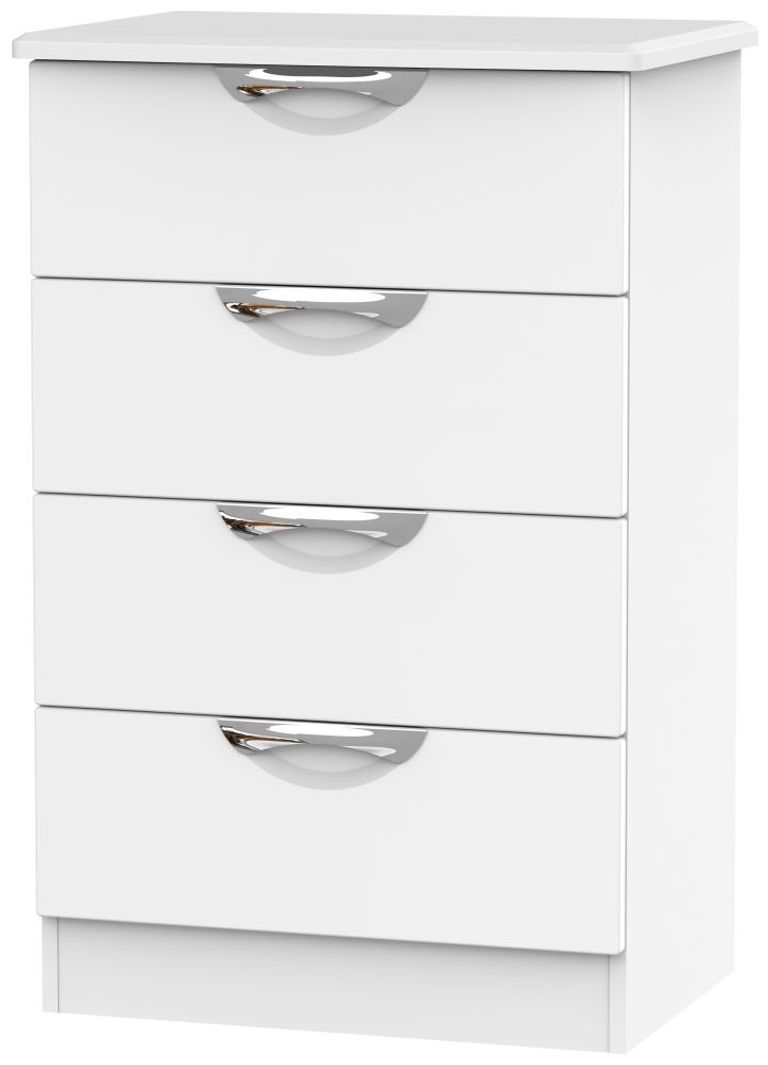 Camden White Matt 4 Drawer Midi Chest