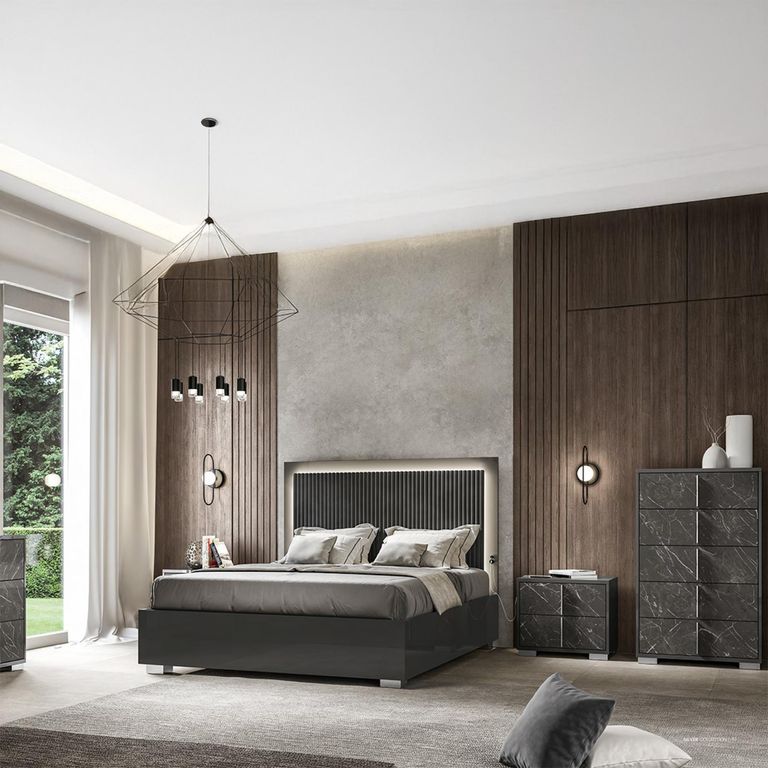 Carvelle Night Dark Grey 5 Drawer Chest