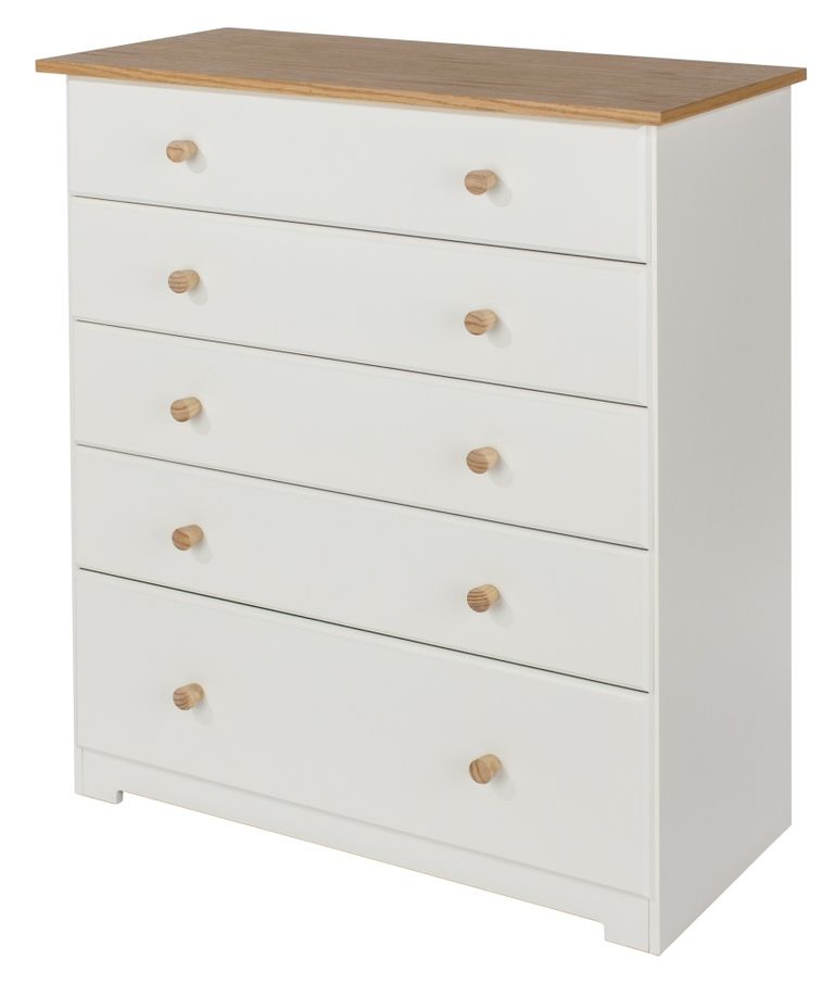 Colorado White 5 Drawer Chest