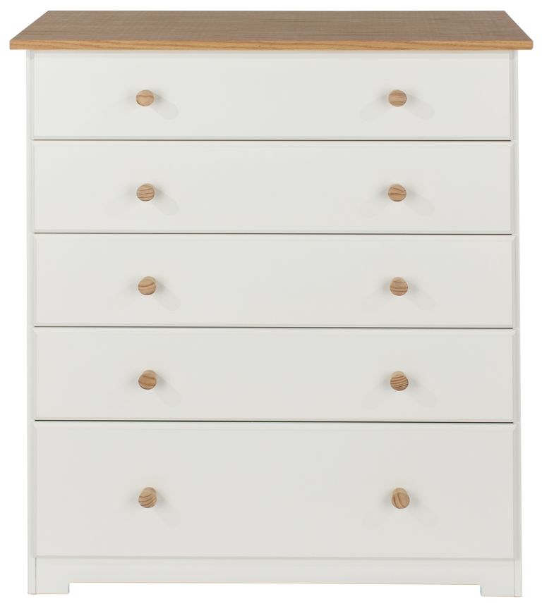 Colorado White 5 Drawer Chest