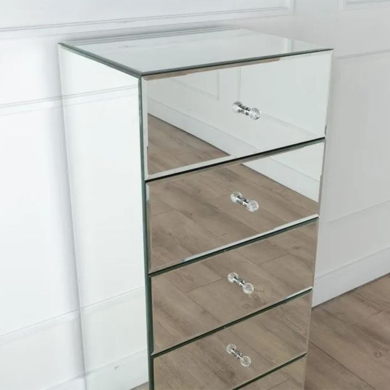 Chelsea Mirrored 5 Drawer Narrow Chest