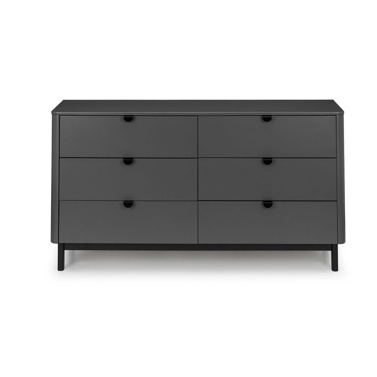 Chloe Chest of Drawers - 6 Drawer - Wide - Grey