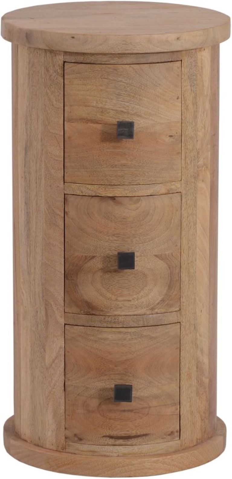 City Mango Wood 3 Drawer Narrow Drum Chest
