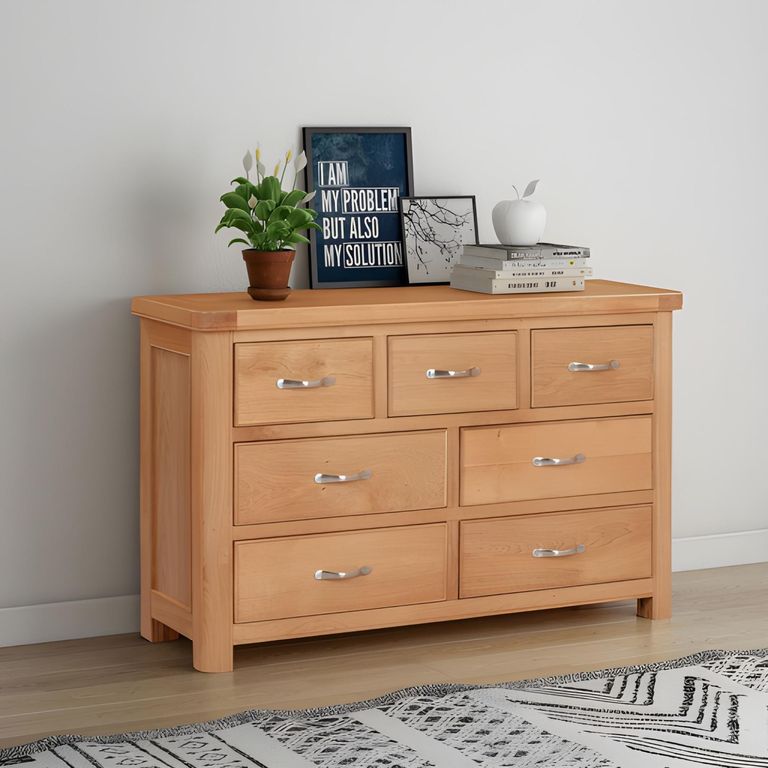 Clarion Chest - 3+4 Drawer - Wide - Oak