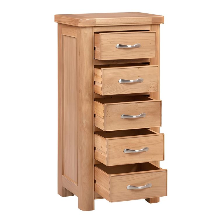 Clarion Chest - 5 Drawer - Tall - Oak