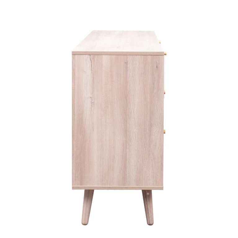 Clearance - Ferrero Natural and Woven Rattan 6 Drawer Wide Chest