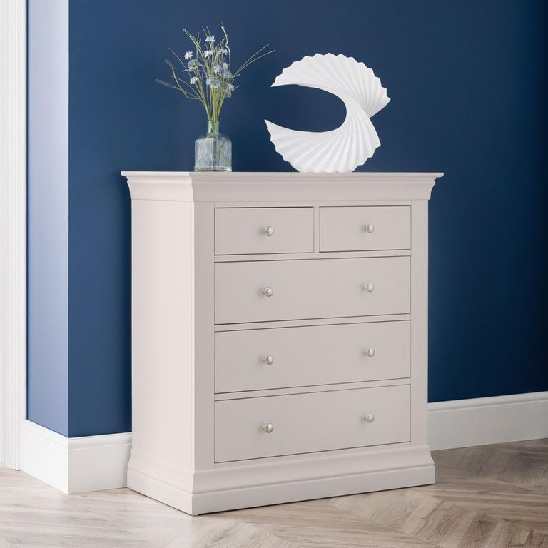 Clermont Chest of Drawers - 3+2 Drawer - Soft Grey