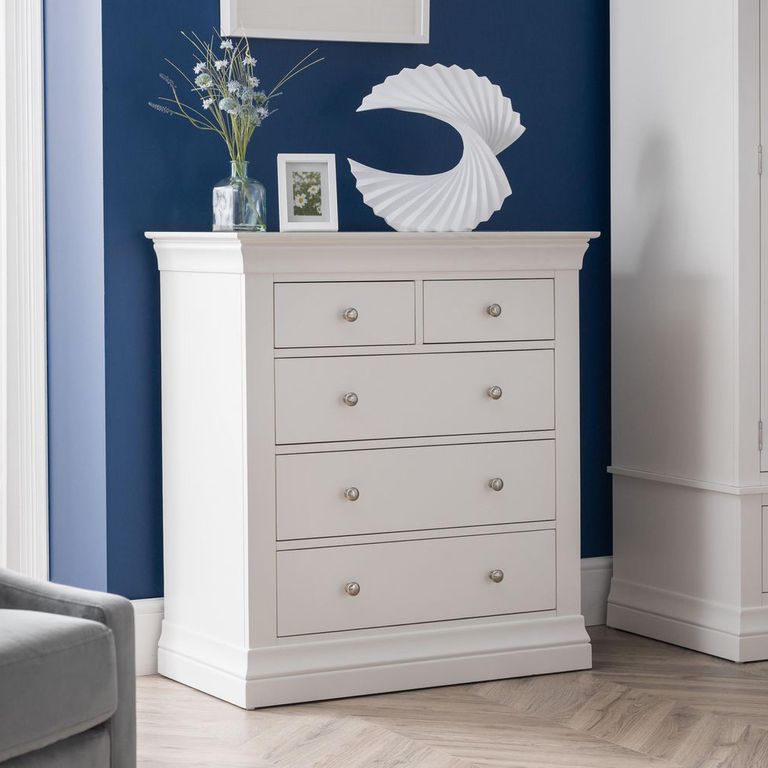 Clermont Chest of Drawers - 3+2 Drawer - White
