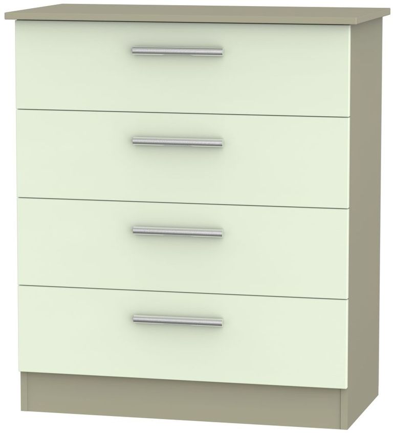 Contrast Cream and Mushroom 4 Drawer Chest