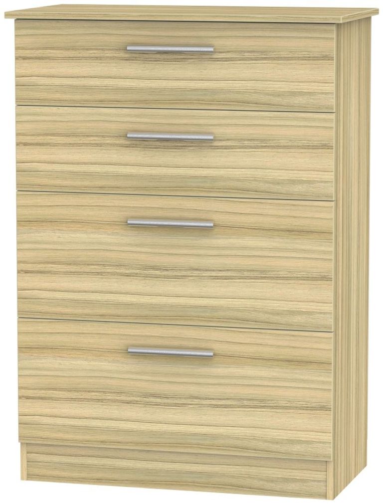 Contrast Modern Oak 4 Drawer Deep Chest