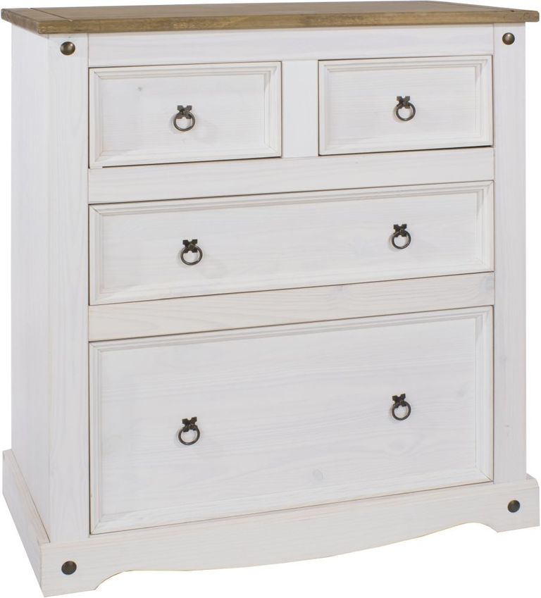 Corona White Mexican Pine 2+2 Drawer Chest