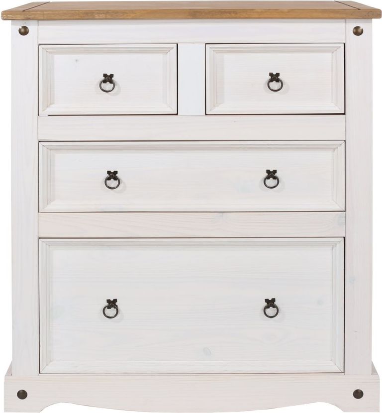 Corona White Mexican Pine 2+2 Drawer Chest
