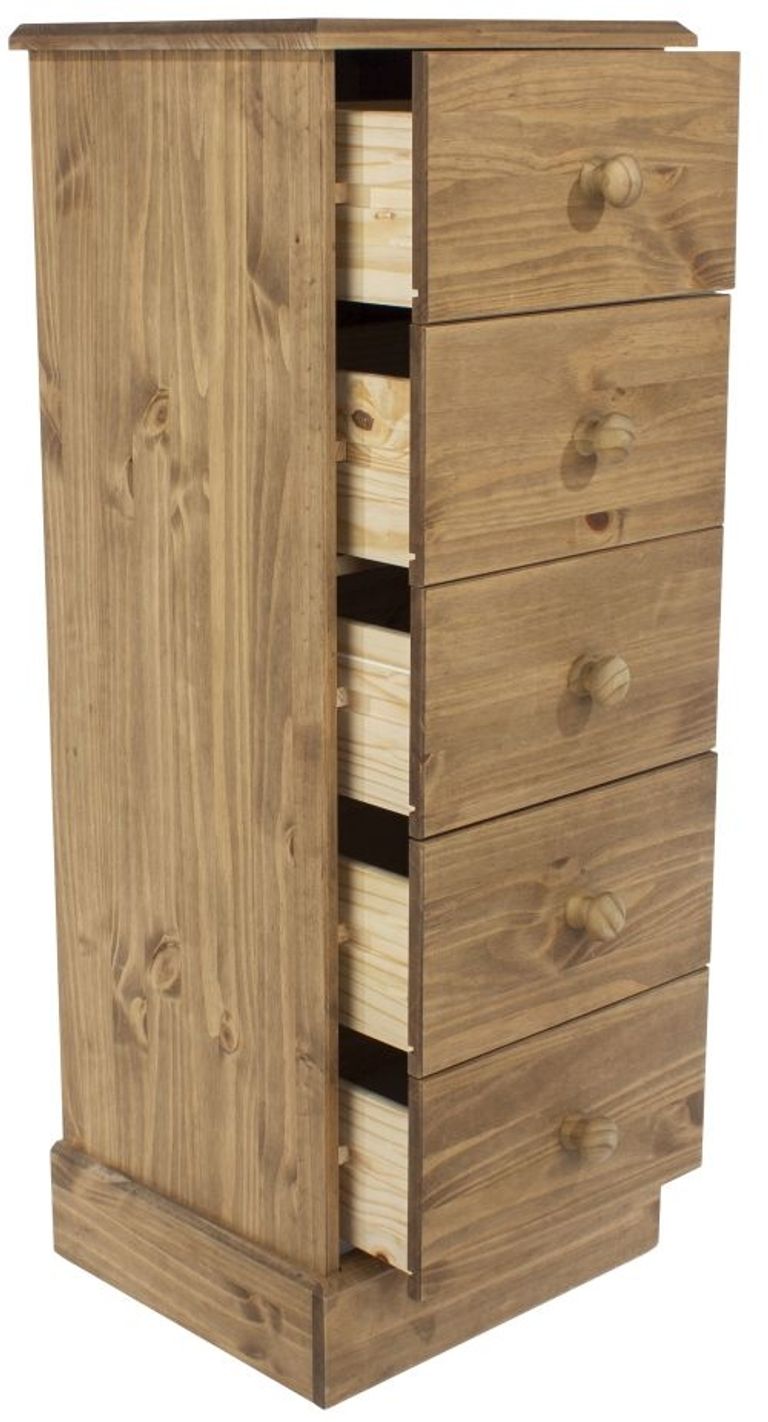 Cotswold Pine 5 Drawer Narrow Chest