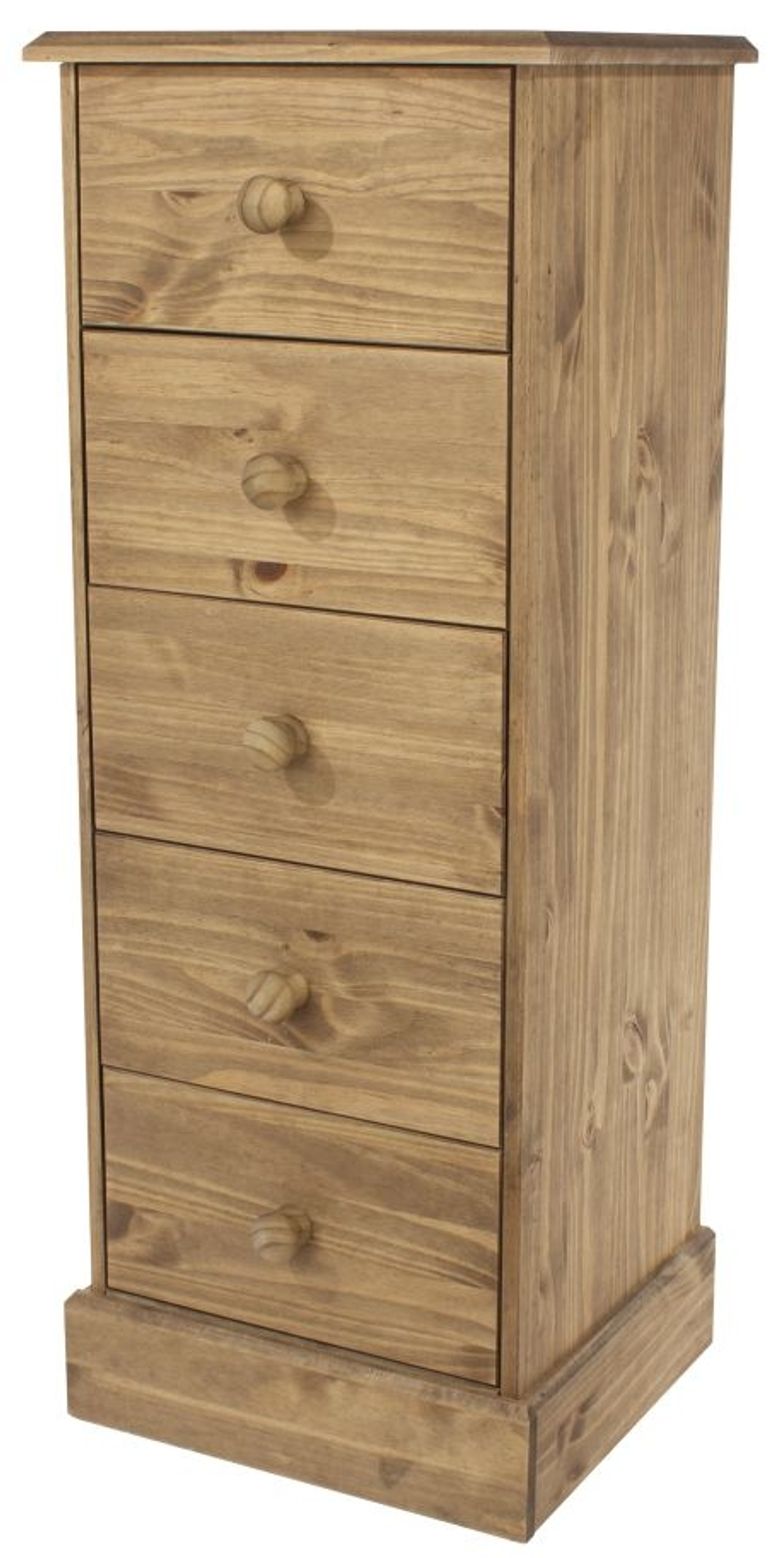 Cotswold Pine 5 Drawer Narrow Chest