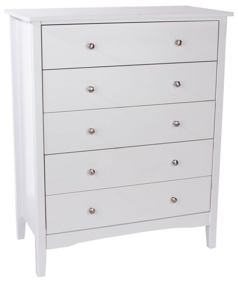 Como White Painted 5 Drawer Chest