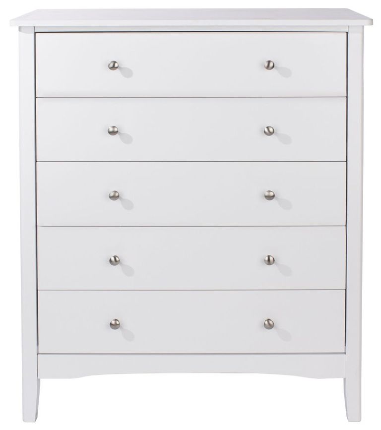 Como White Painted 5 Drawer Chest