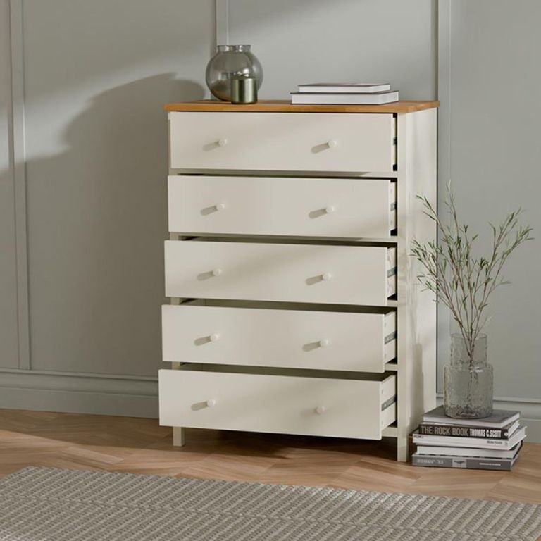 Coxmoor Chest of Drawers - 5 Drawer - Ivory
