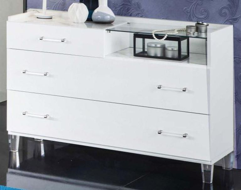 Cristal White Marble Italian 3 Drawer Dresser