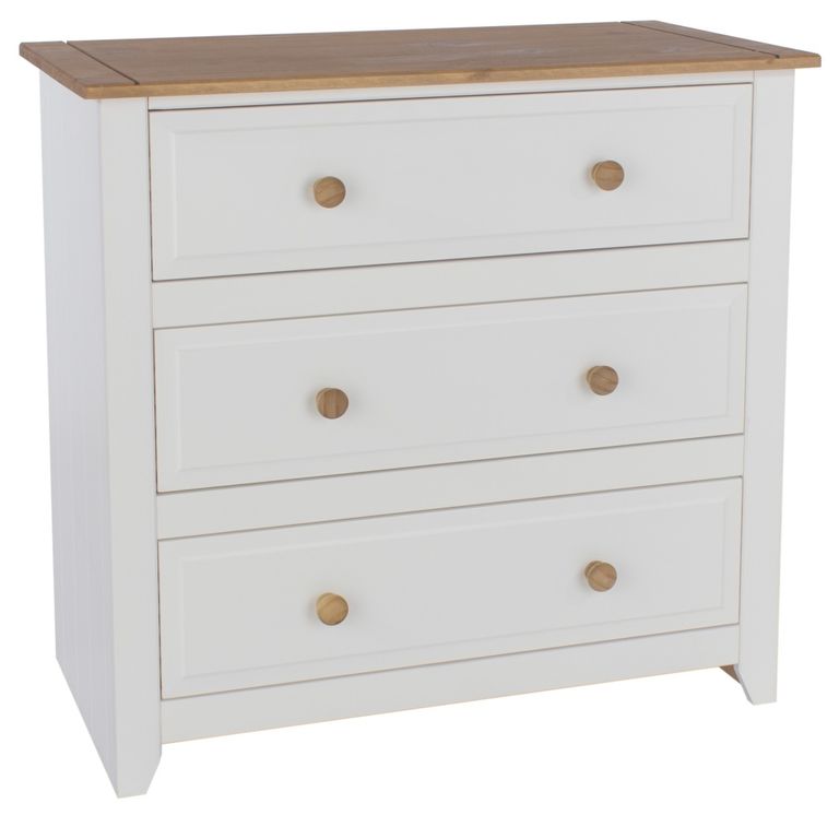 Capri White 3 Drawer Chest