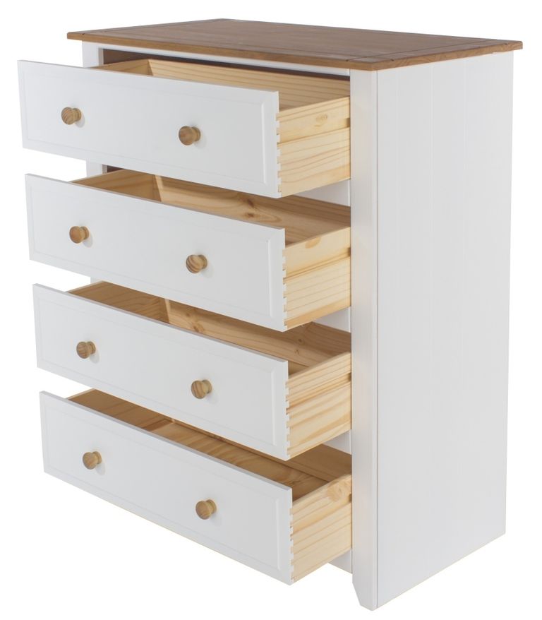 Capri White 4 Drawer Chest